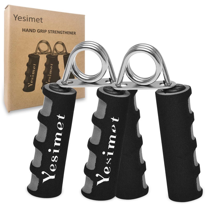 Yesimet 2 Pack Hand Grip Strengthener Set  Forearm Exerciser  Finger Gripper  Grip Strength Trainer Hand Grip- Soft Foam Hand Exerciser for Quickly Increasing Wrist Forearm and Hand Grips (Black) - Image 1